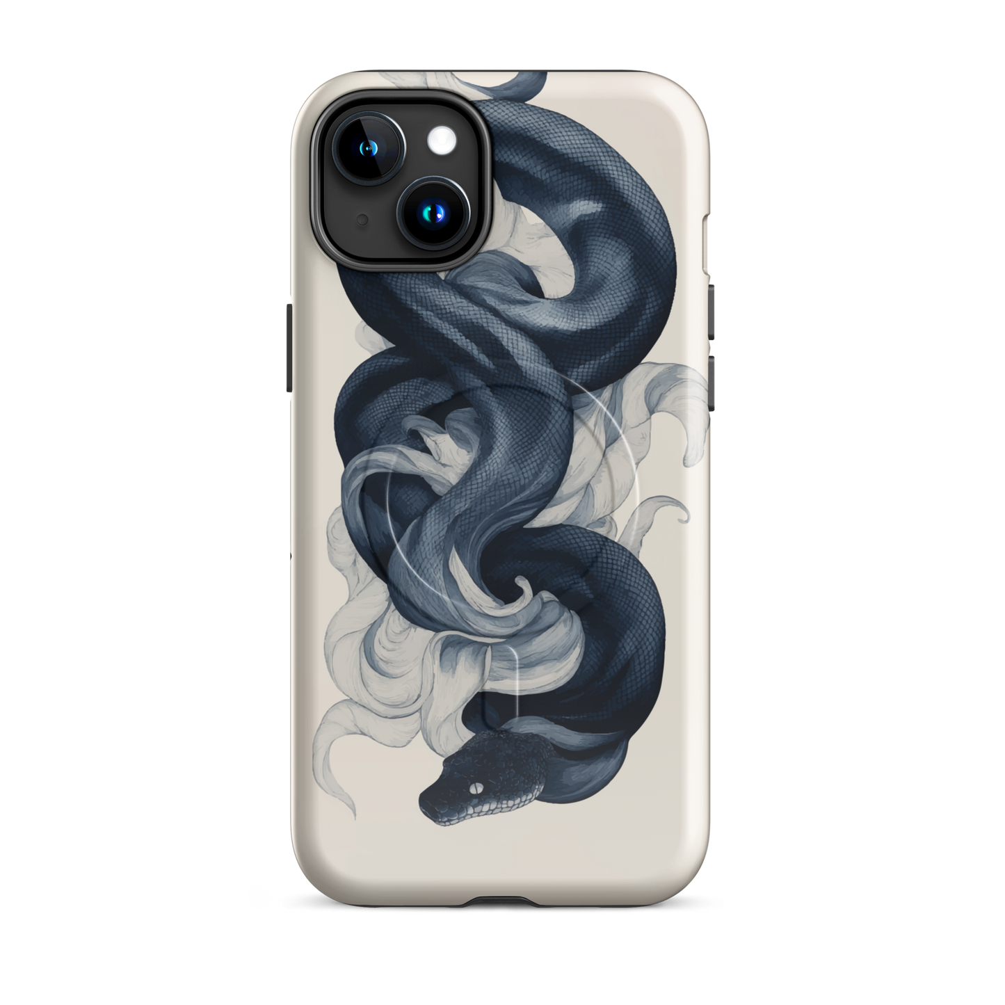 'Midnight Python' iPhone 15 Plus MagSafe tough phone case - protective glossy case NZ Australia