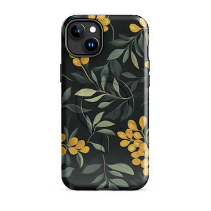 'NZ Kowhai' iPhone 15 Plus MagSafe tough phone case - protective glossy case NZ Australia