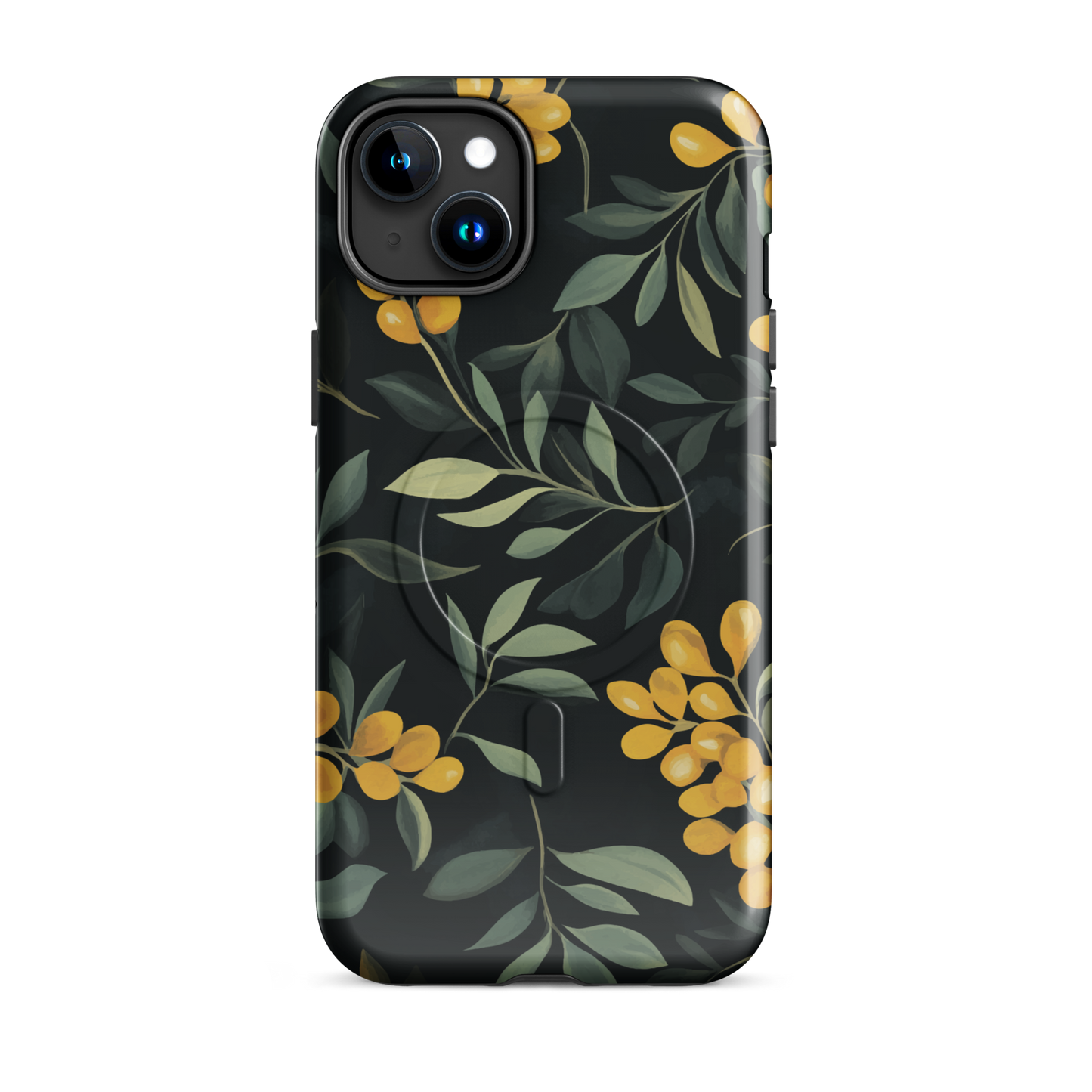 'NZ Kowhai' iPhone 15 Plus MagSafe tough phone case - protective glossy case NZ Australia