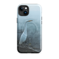 'White Heron in the Mist' iPhone 15 Plus MagSafe tough phone case - protective glossy case NZ Australia