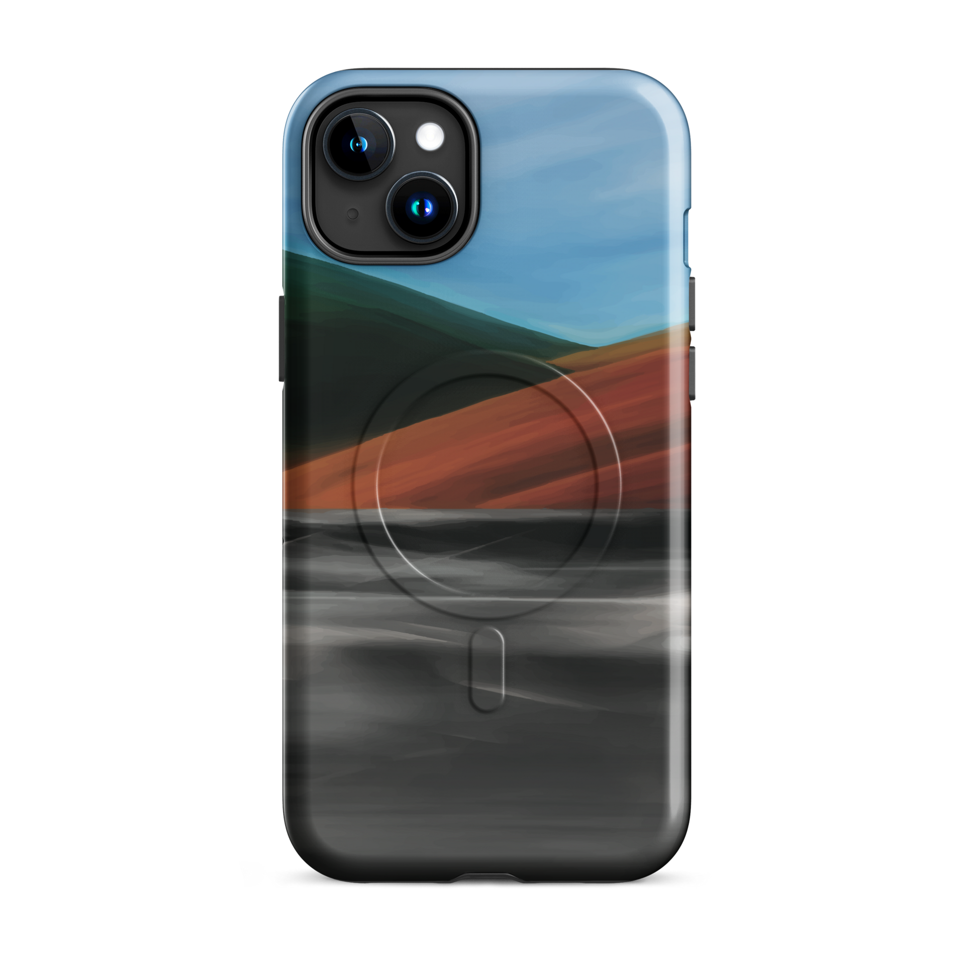 'Heat Wave' iPhone 15 Plus MagSafe tough phone case - protective glossy case NZ Australia