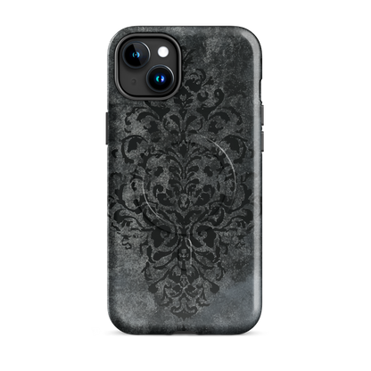 'Damask' iPhone 15 Plus MagSafe tough phone case - protective glossy case NZ Australia