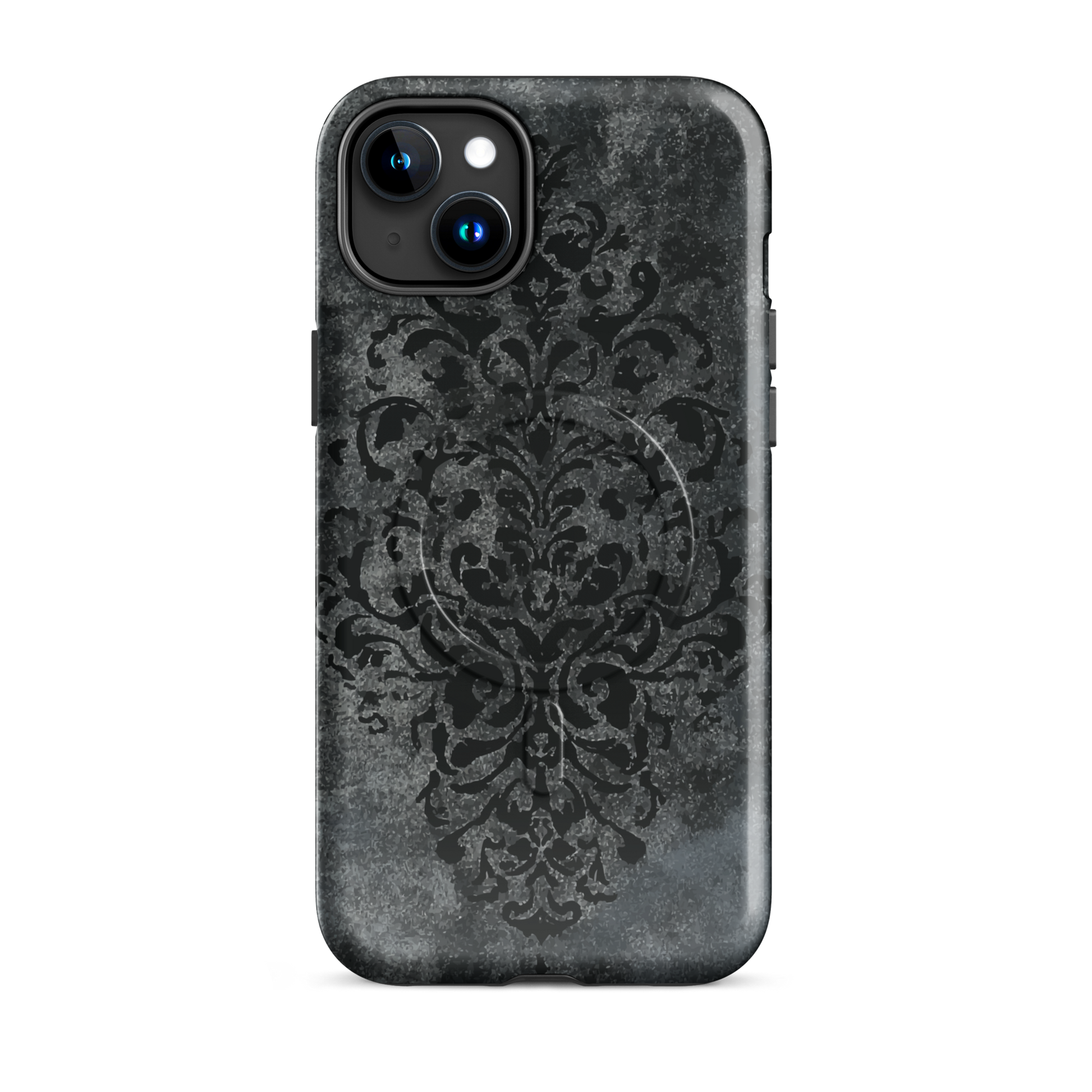 'Damask' iPhone 15 Plus MagSafe tough phone case - protective glossy case NZ Australia