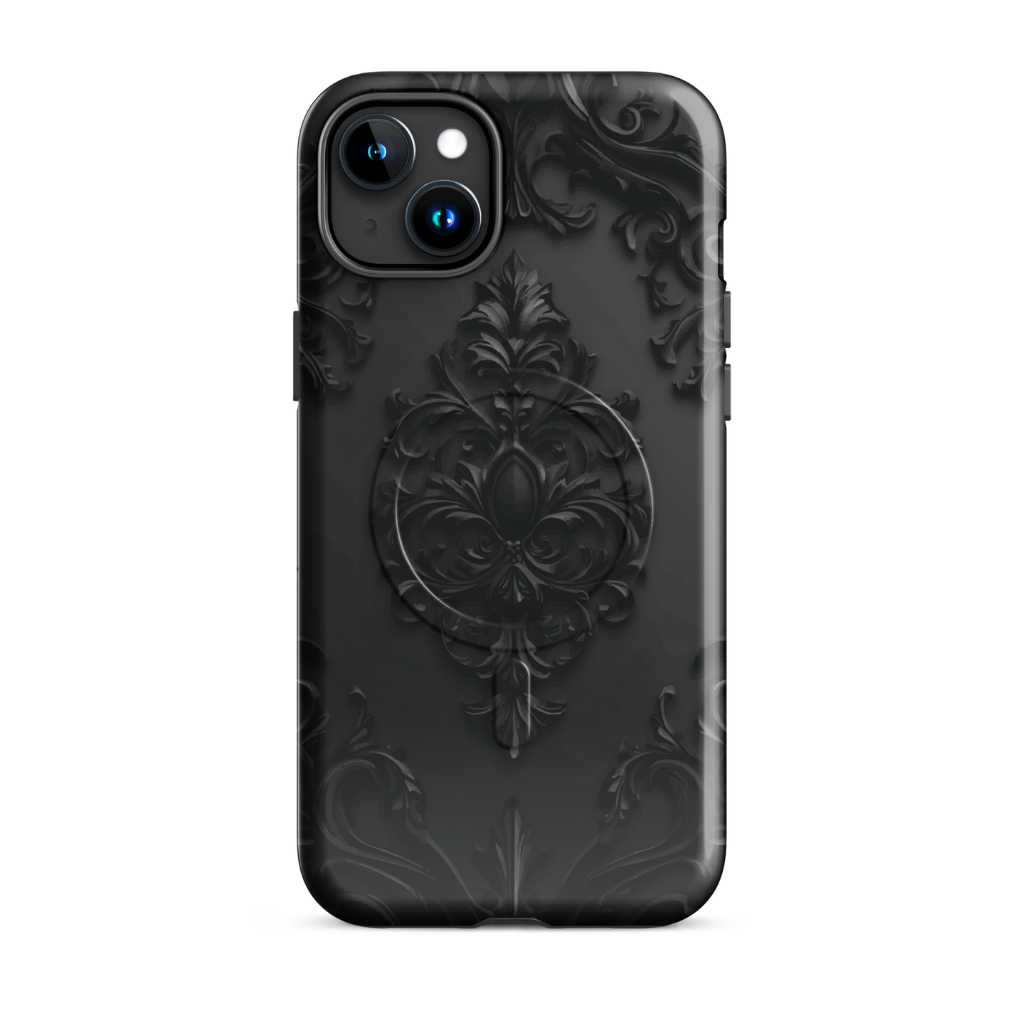 'Obsidian' iPhone 15 Plus MagSafe tough phone case - protective glossy case NZ Australia