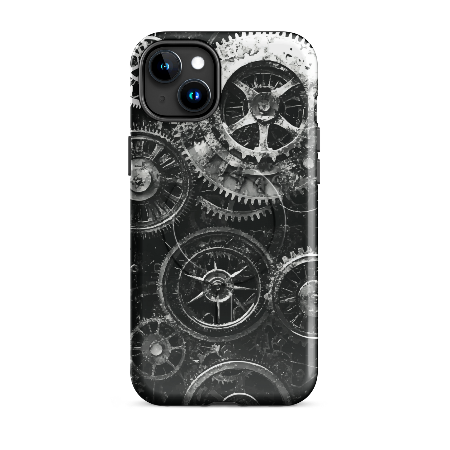 'Clockwork' iPhone 15 Plus MagSafe tough phone case - protective glossy case NZ Australia