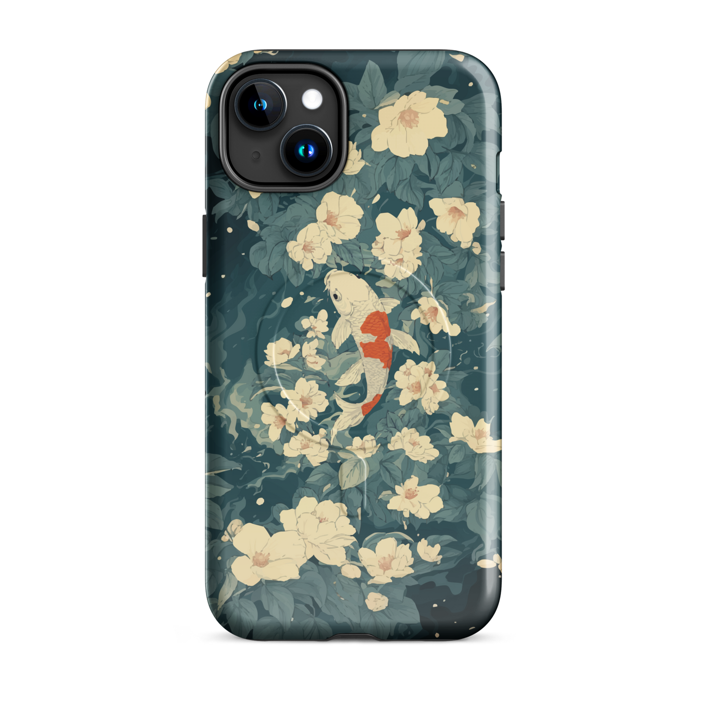 'Koi' iPhone 15 Plus MagSafe tough phone case - protective glossy case NZ Australia