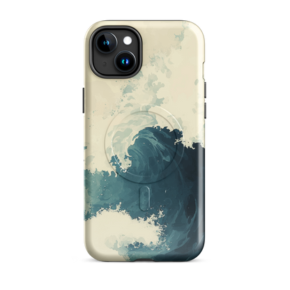 'Rising Swell' iPhone 15 Plus MagSafe tough phone case - protective glossy case NZ Australia