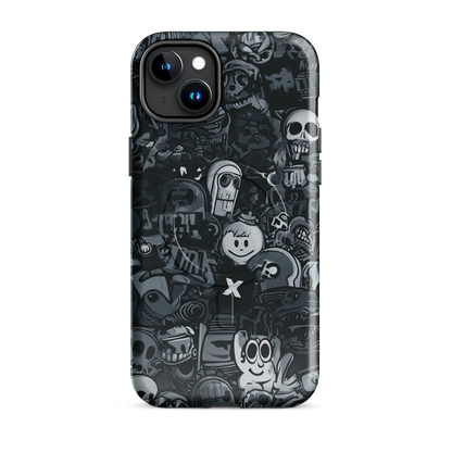 'Midnight Stickers' iPhone 15 Plus MagSafe tough phone case - protective glossy case NZ Australia