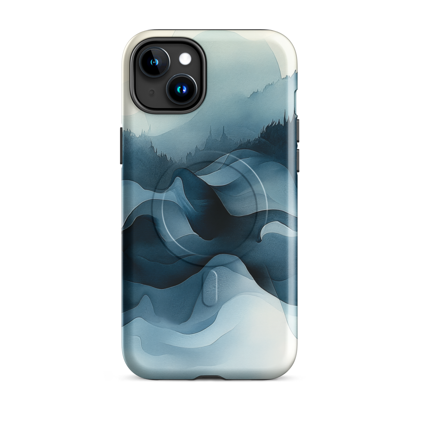 'Still Valleys' iPhone 15 Plus MagSafe tough phone case - protective glossy case NZ Australia