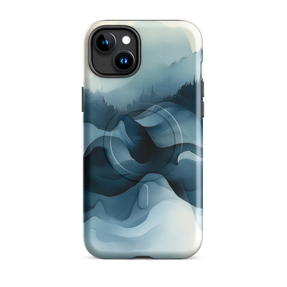 'Still Valleys' iPhone 15 Plus MagSafe tough phone case - protective glossy case NZ Australia