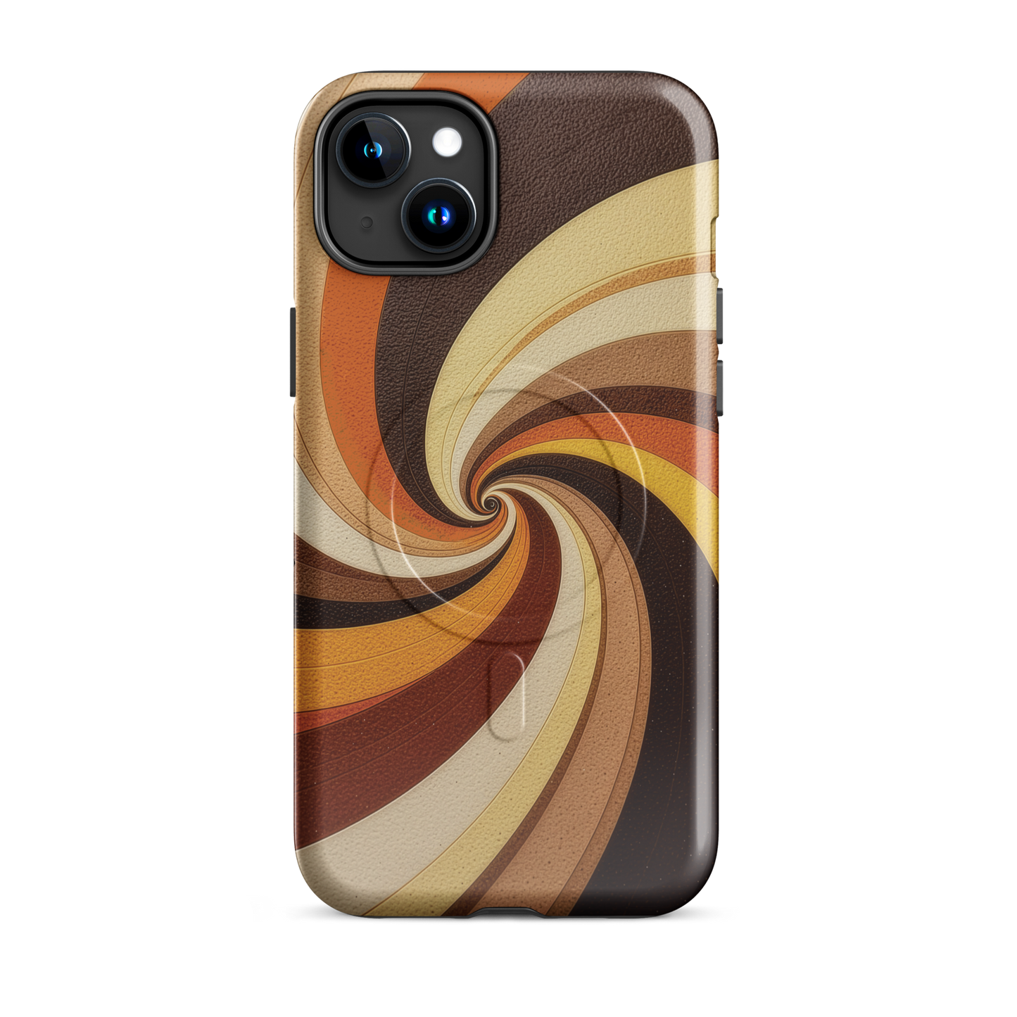 'Golden Swirl' iPhone 15 Plus MagSafe tough phone case - protective glossy case NZ Australia