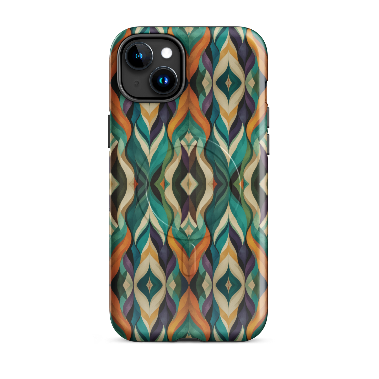 'Rhythm' iPhone 15 Plus MagSafe tough phone case - protective glossy case NZ Australia