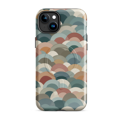 'Warm Horizons' iPhone 15 Plus MagSafe tough phone case - protective glossy case NZ Australia