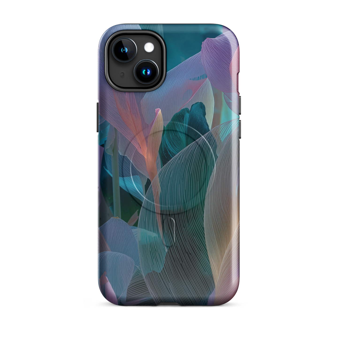'Ethereal Blades' iPhone 15 Plus MagSafe tough phone case - protective glossy case NZ Australia