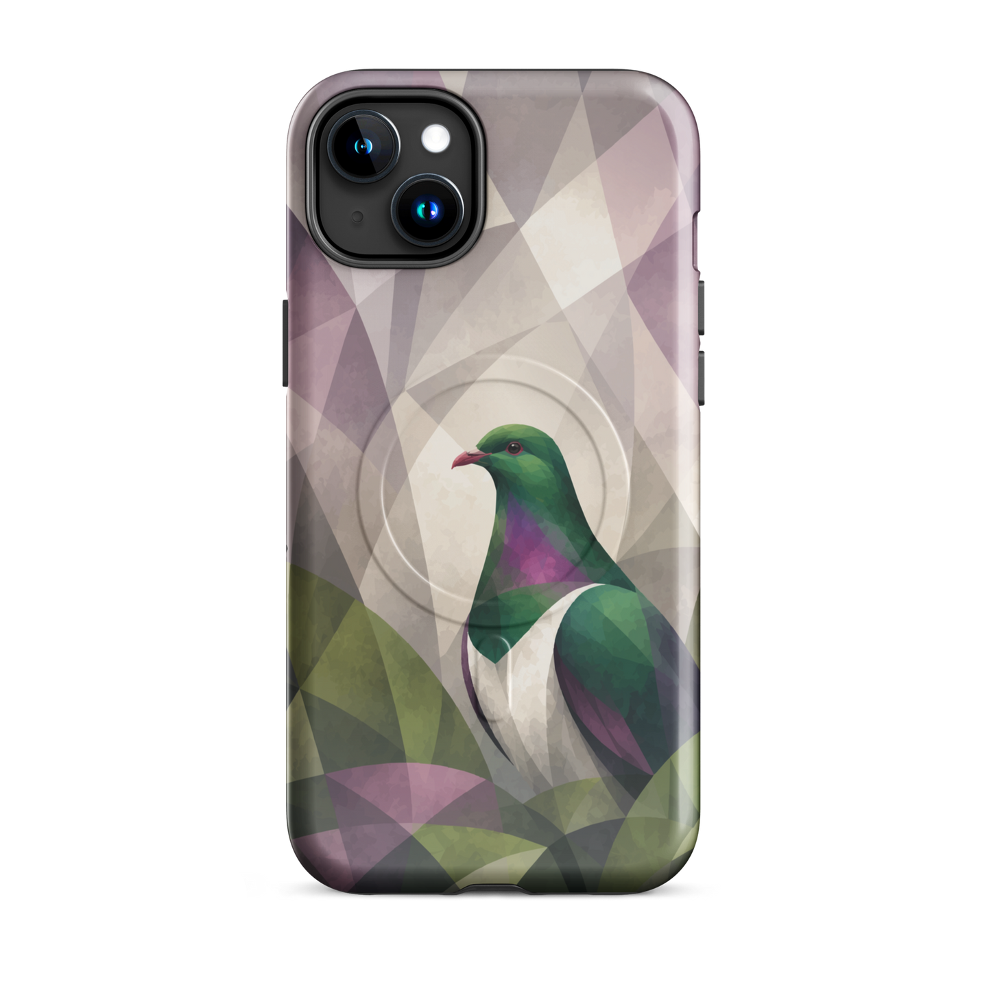'Kereru' iPhone 15 Plus MagSafe tough phone case - protective glossy case NZ Australia
