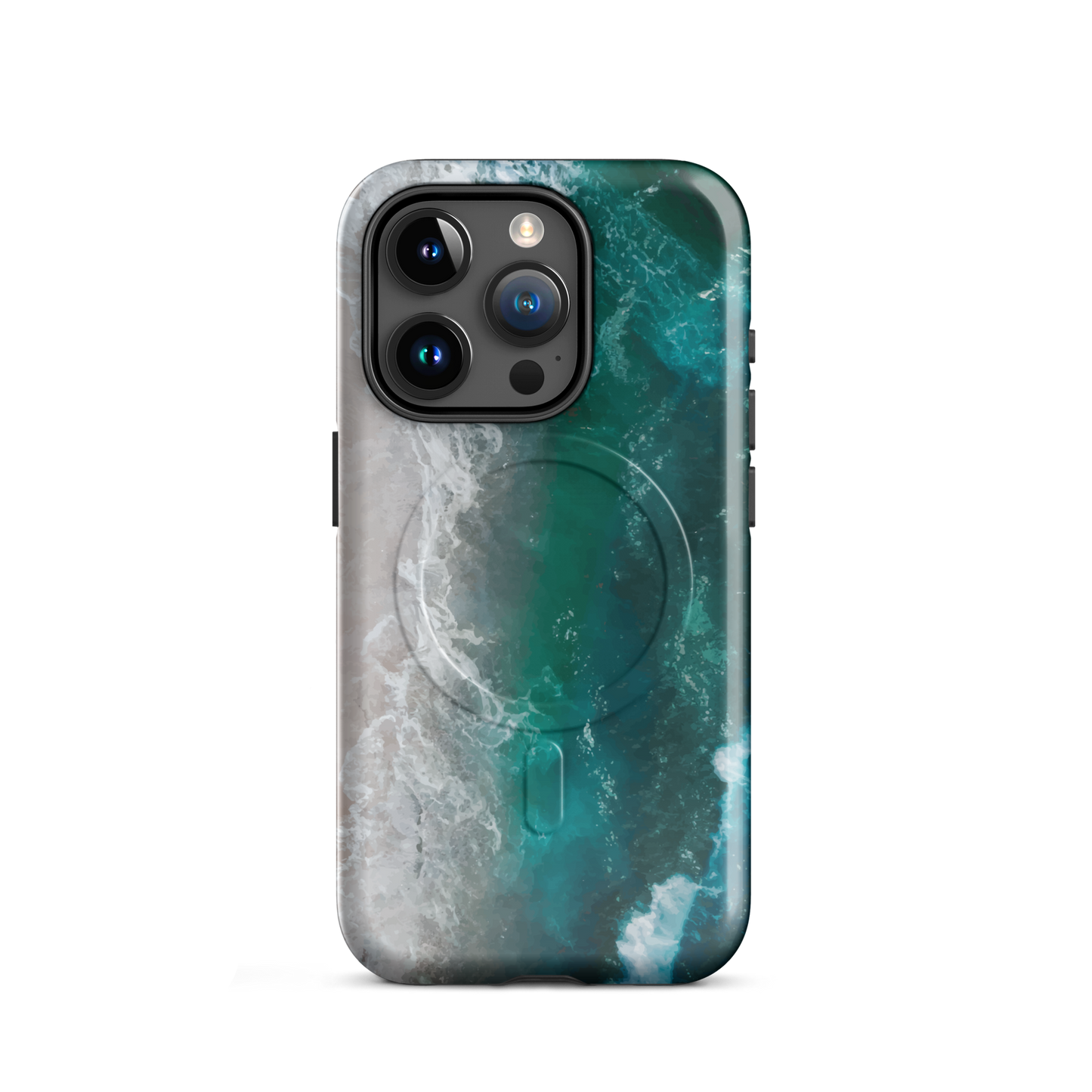 'Ocean View' iPhone 15 Pro MagSafe tough phone case - protective glossy case NZ Australia