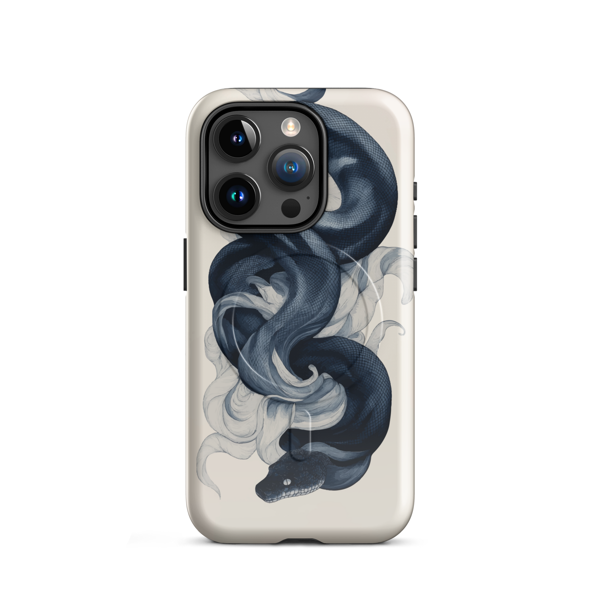 'Midnight Python' iPhone 15 Pro MagSafe tough phone case - protective glossy case NZ Australia