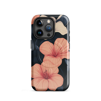 'Hibiscus Flower' iPhone 15 Pro MagSafe tough phone case - protective glossy case NZ Australia