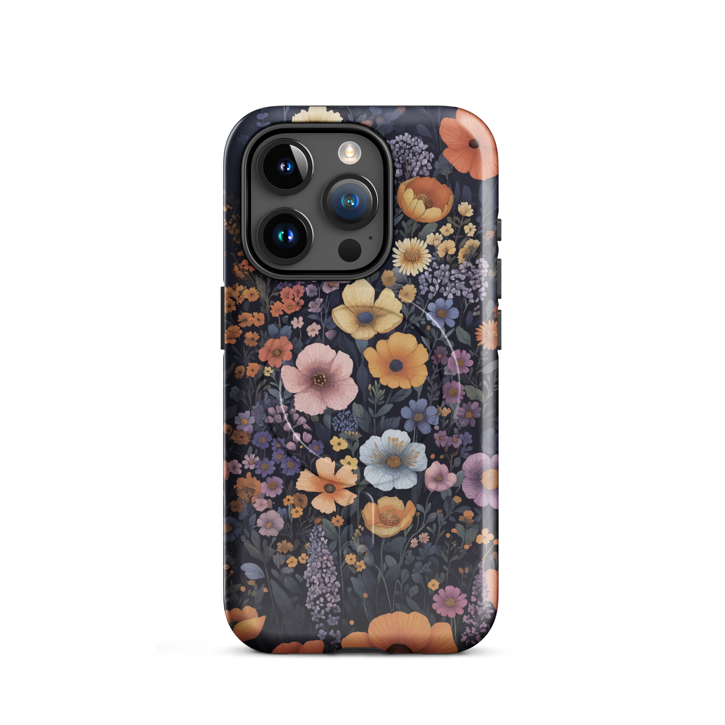 'Wildflowers' iPhone 15 Pro MagSafe tough phone case - protective glossy case NZ Australia