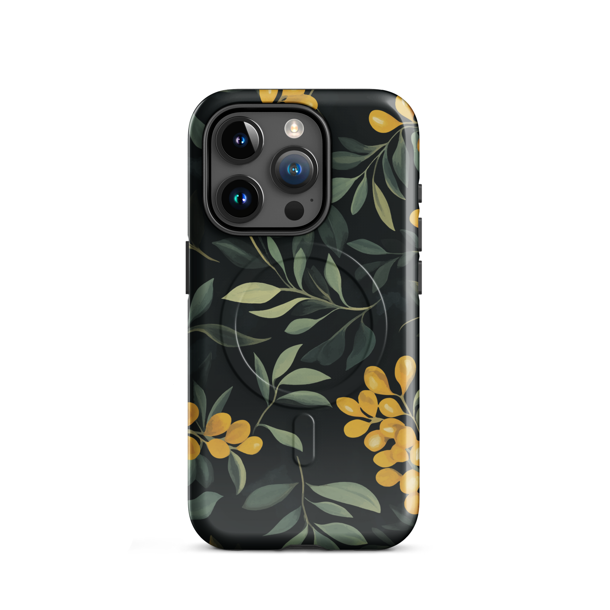 'NZ Kowhai' iPhone 15 Pro MagSafe tough phone case - protective glossy case NZ Australia