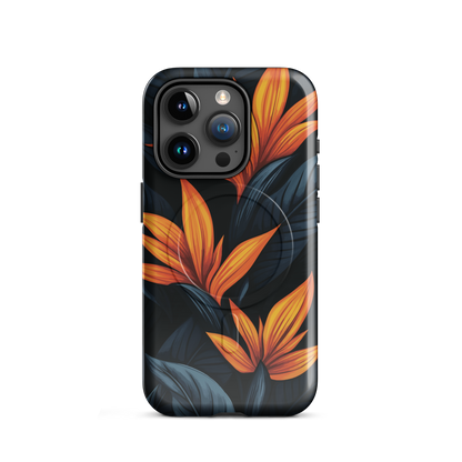 'Bird of Paradise' iPhone 15 Pro MagSafe tough phone case - protective glossy case NZ Australia
