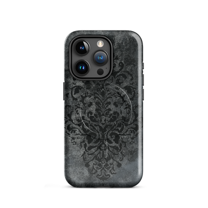 'Damask' iPhone 15 Pro MagSafe tough phone case - protective glossy case NZ Australia