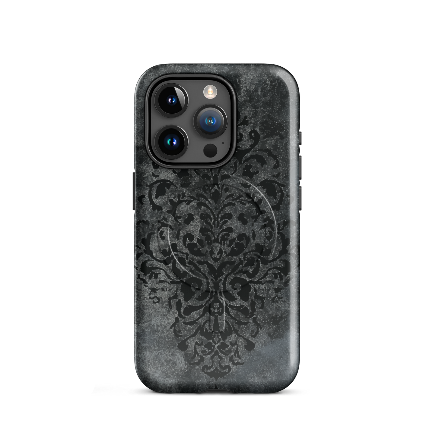 'Damask' iPhone 15 Pro MagSafe tough phone case - protective glossy case NZ Australia