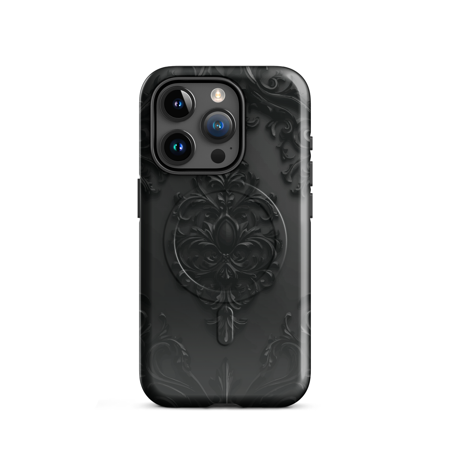 'Obsidian' iPhone 15 Pro MagSafe tough phone case - protective glossy case NZ Australia