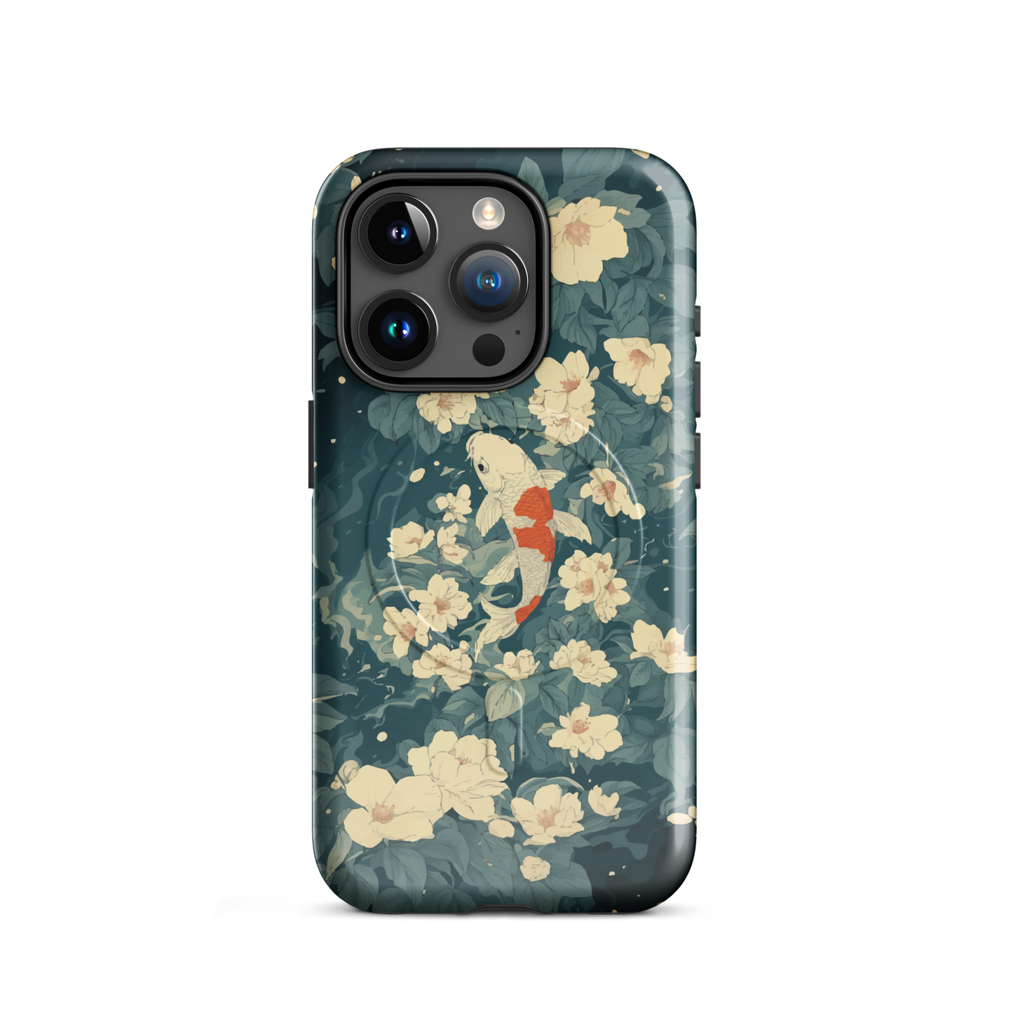 'Koi' iPhone 15 Pro MagSafe tough phone case - protective glossy case NZ Australia