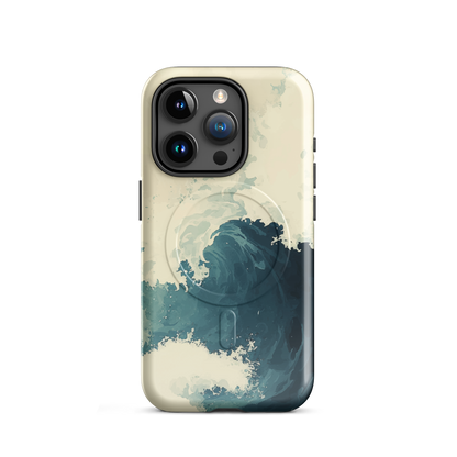'Rising Swell' iPhone 15 Pro MagSafe tough phone case - protective glossy case NZ Australia