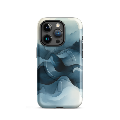 'Still Valleys' iPhone 15 Pro MagSafe tough phone case - protective glossy case NZ Australia