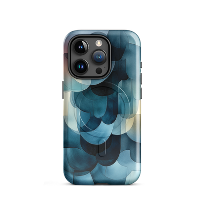 'Blue Forms' iPhone 15 Pro MagSafe tough phone case - protective glossy case NZ Australia