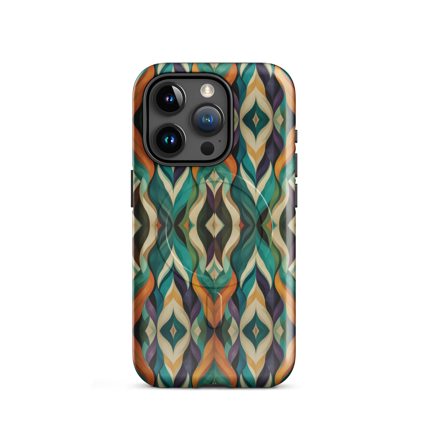 'Rhythm' iPhone 15 Pro MagSafe tough phone case - protective glossy case NZ Australia