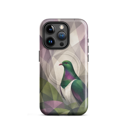 'Kereru' iPhone 15 Pro MagSafe tough phone case - protective glossy case NZ Australia