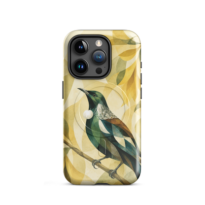 'Tui' iPhone 15 Pro MagSafe tough phone case - protective glossy case NZ Australia