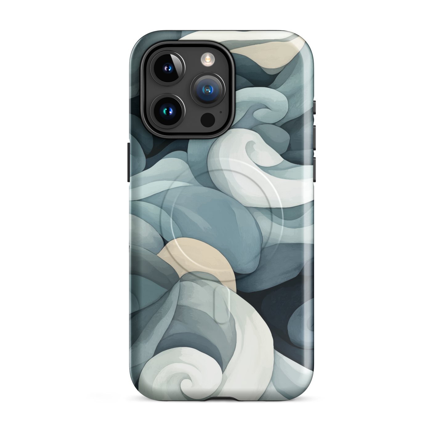 'Ebb and Flow' iPhone 15 Pro Max MagSafe tough phone case - protective glossy case NZ Australia