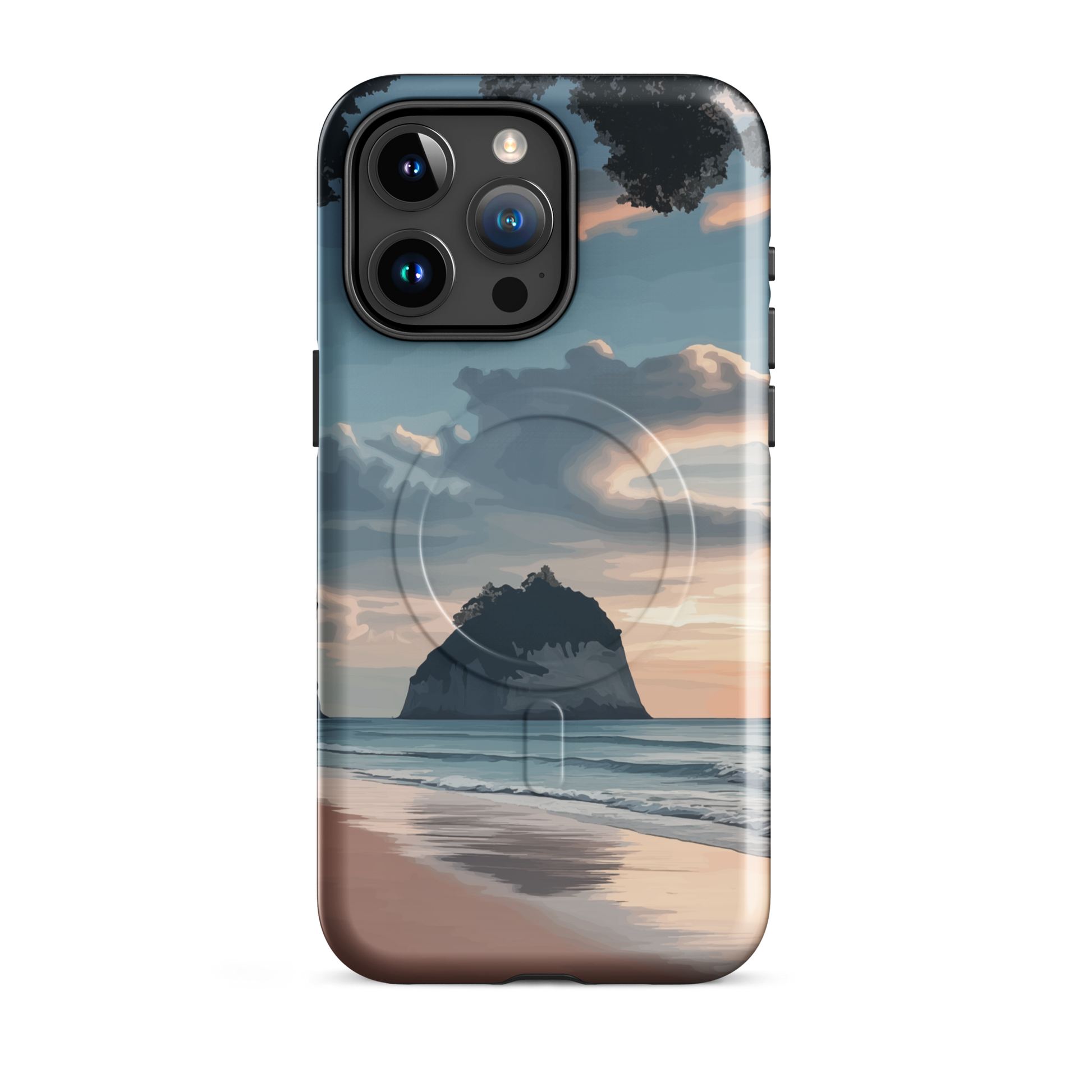 'Cathedral Cove' iPhone 15 Pro Max MagSafe tough phone case - protective glossy case NZ Australia