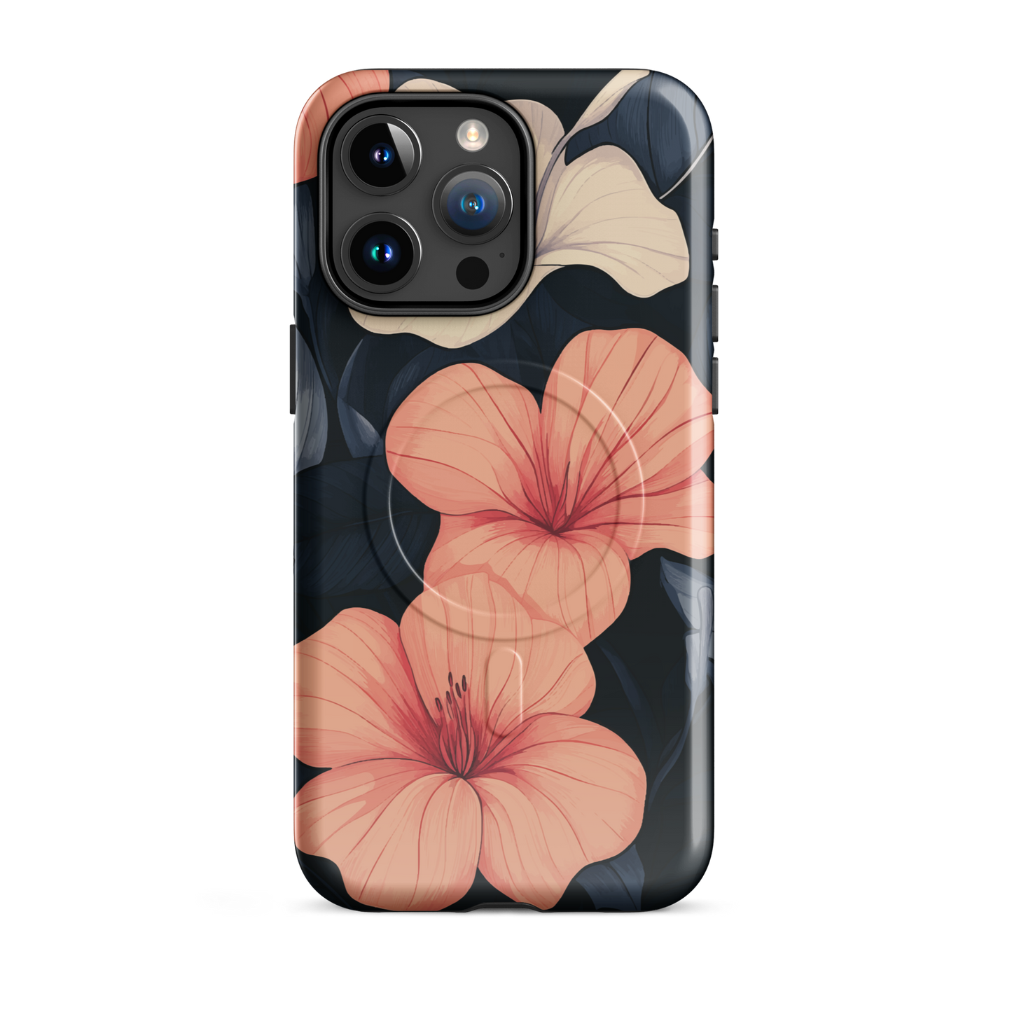 'Hibiscus Flower' iPhone 15 Pro Max MagSafe tough phone case - protective glossy case NZ Australia