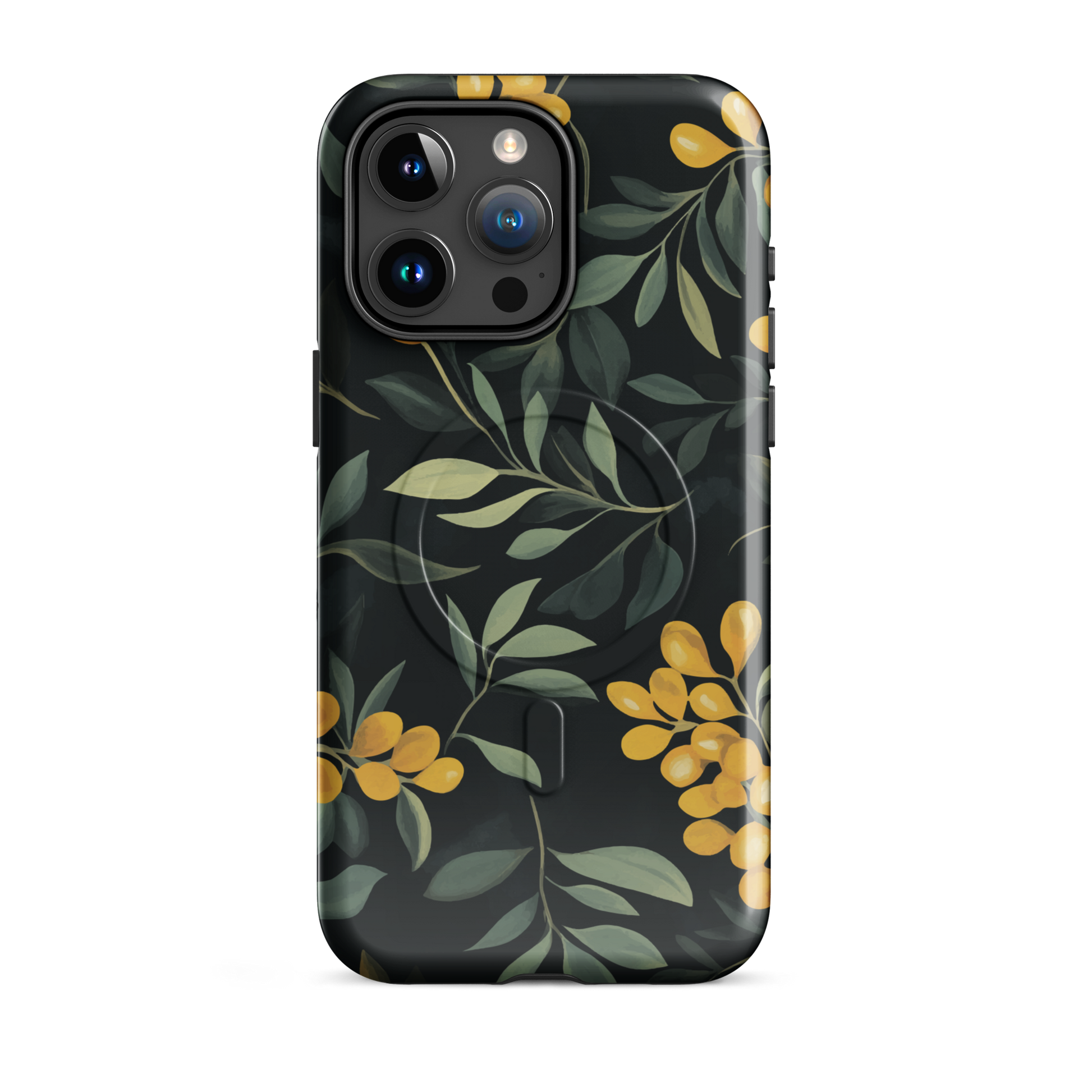 'NZ Kowhai' iPhone 15 Pro Max MagSafe tough phone case - protective glossy case NZ Australia