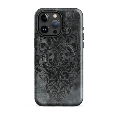 'Damask' iPhone 15 Pro Max MagSafe tough phone case - protective glossy case NZ Australia