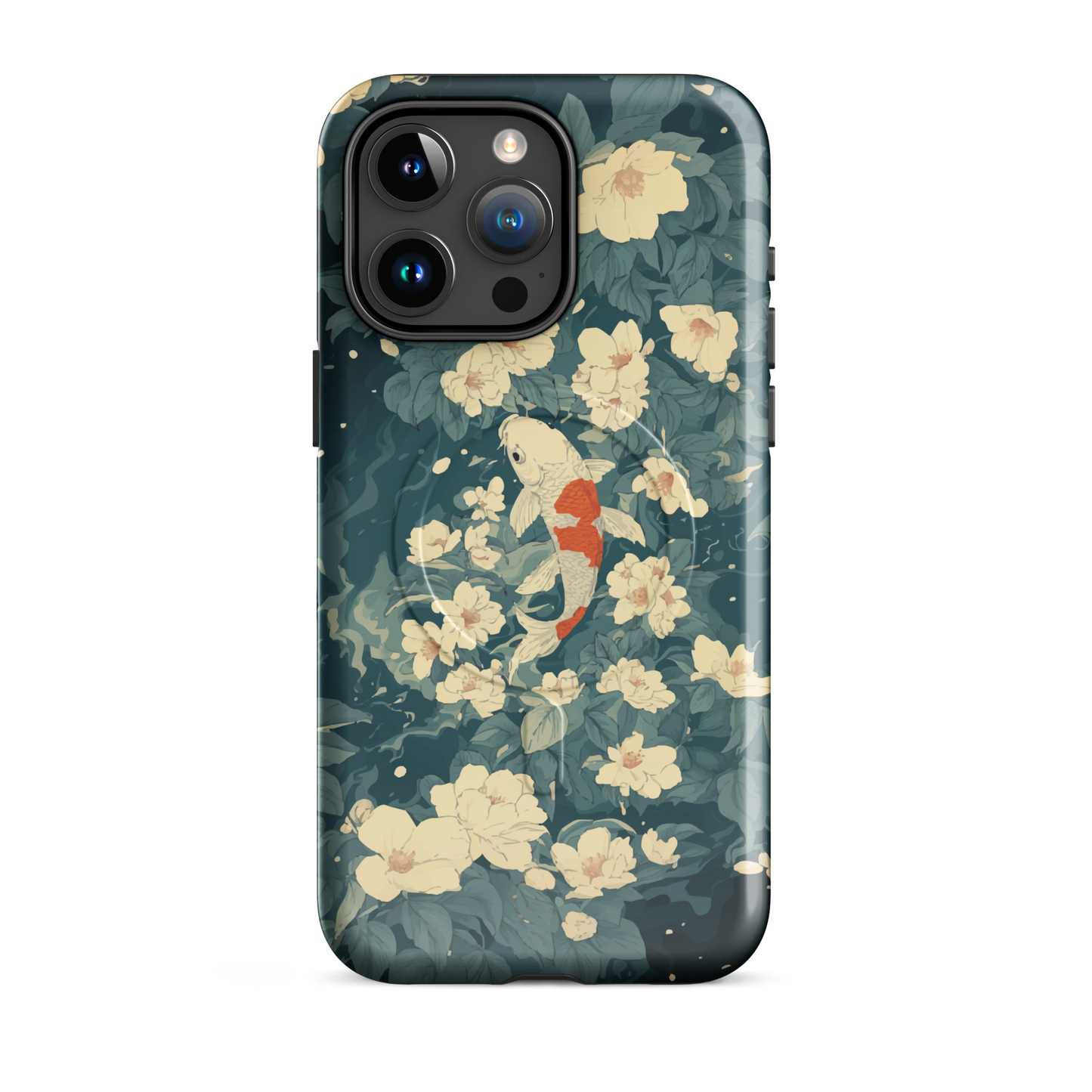 'Koi' iPhone 15 Pro Max MagSafe tough phone case - protective glossy case NZ Australia