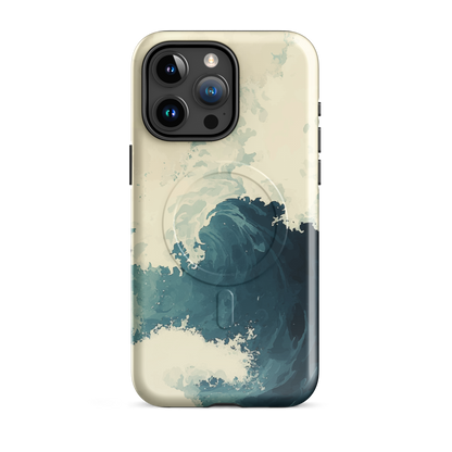'Rising Swell' iPhone 15 Pro Max MagSafe tough phone case - protective glossy case NZ Australia