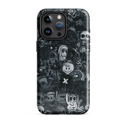 'Midnight Stickers' iPhone 15 Pro Max MagSafe tough phone case - protective glossy case NZ Australia
