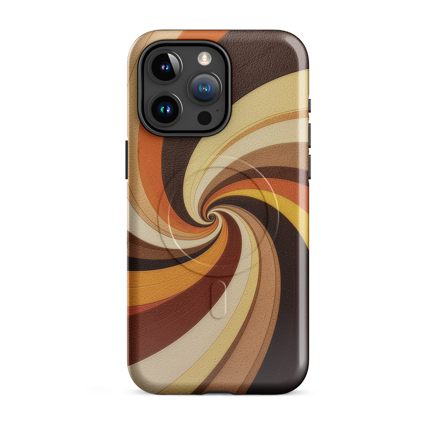 'Golden Swirl' iPhone 15 Pro Max MagSafe tough phone case - protective glossy case NZ Australia
