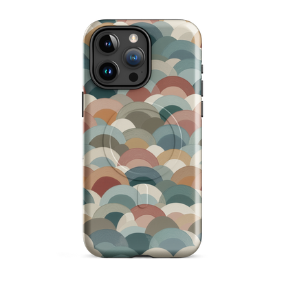 'Warm Horizons' iPhone 15 Pro Max MagSafe tough phone case - protective glossy case NZ Australia