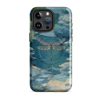 'Dragonfly Glade' iPhone 15 Pro Max MagSafe tough phone case - protective glossy case NZ Australia