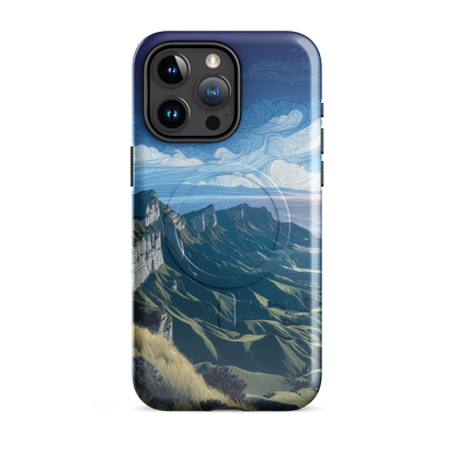 'Te Mata Peak' iPhone 15 Pro Max MagSafe tough phone case - protective glossy case NZ Australia