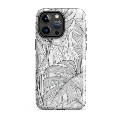 'Tropical Lines' iPhone 15 Pro Max MagSafe tough phone case - protective glossy case NZ Australia
