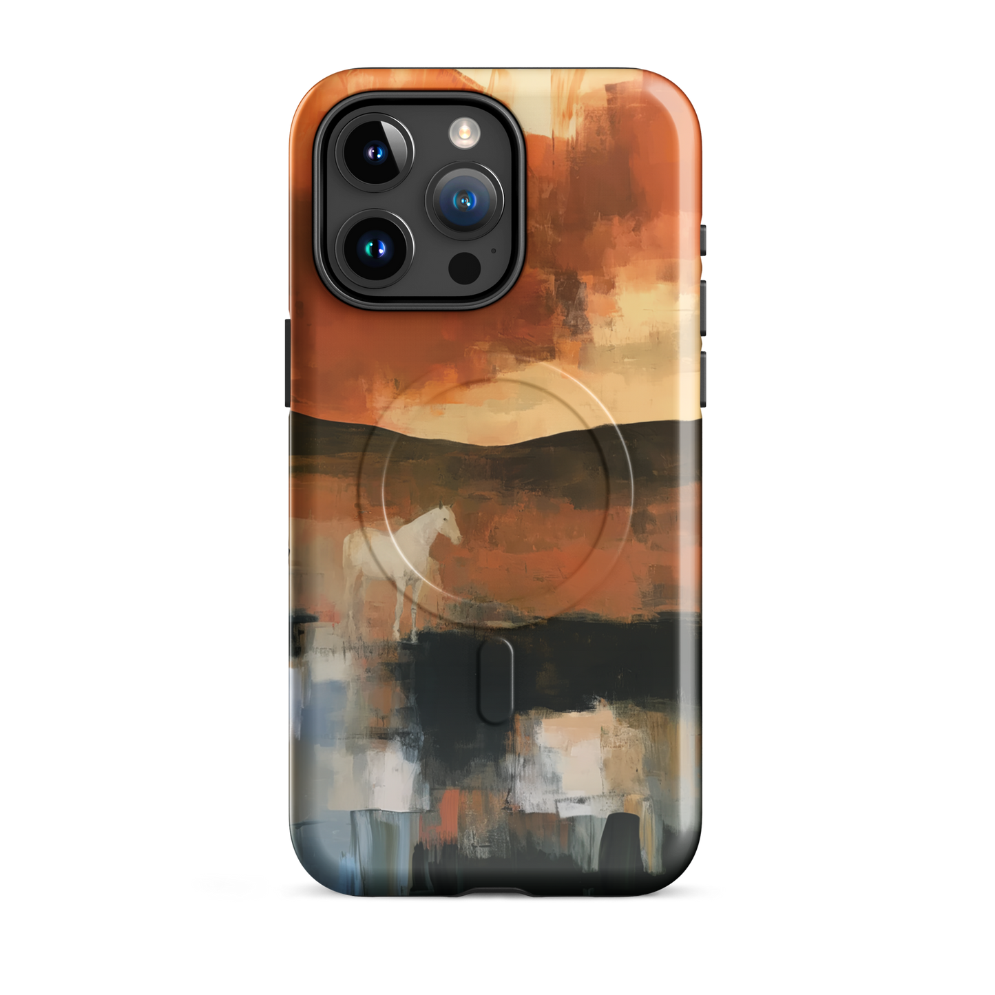 'Ember Fields' iPhone 15 Pro Max MagSafe phone case - protective glossy case NZ Australia