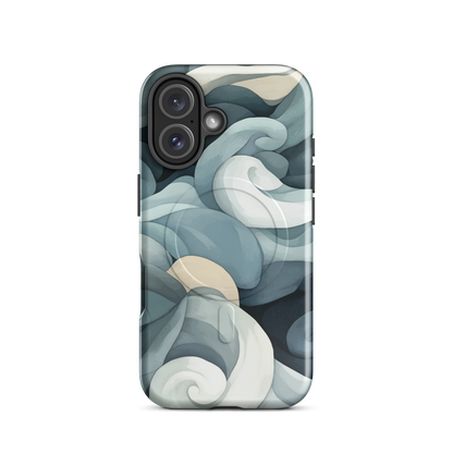 'Ebb and Flow' iPhone 16 MagSafe tough phone case - protective glossy case NZ Australia
